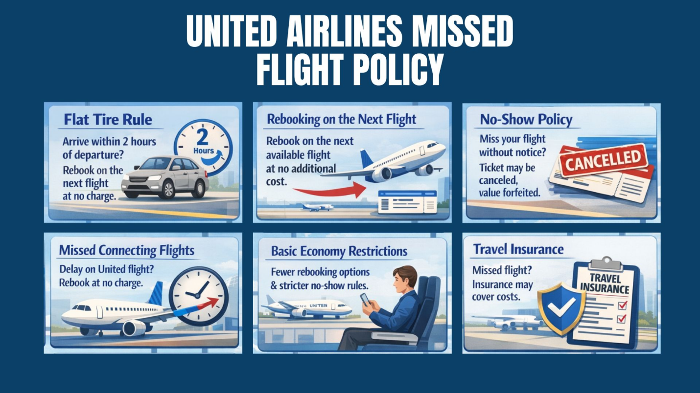 What happens if you miss your United Airlines flight - rebooking guide