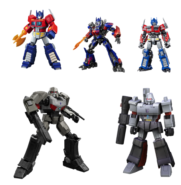 Megatron and Optimus Prime toys - Optimus prime , Optimus prime (2007), Optimus prime rise of the beasts, Megatron, 
