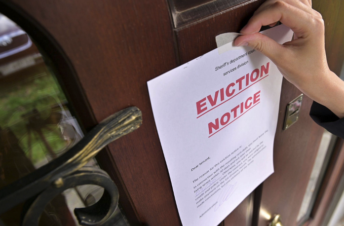 eviction notice stuck to tenant’s door